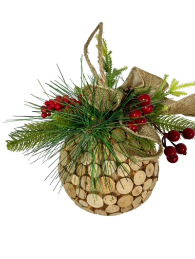 Wood Decorated Ornament - Bundle of 4