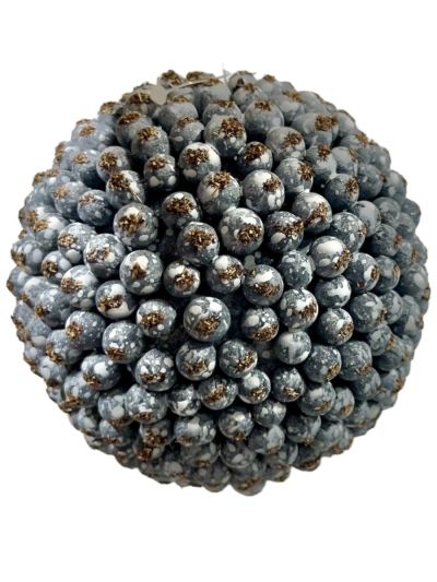 Blue/Gray Berry Ball Ornament - Set of 4