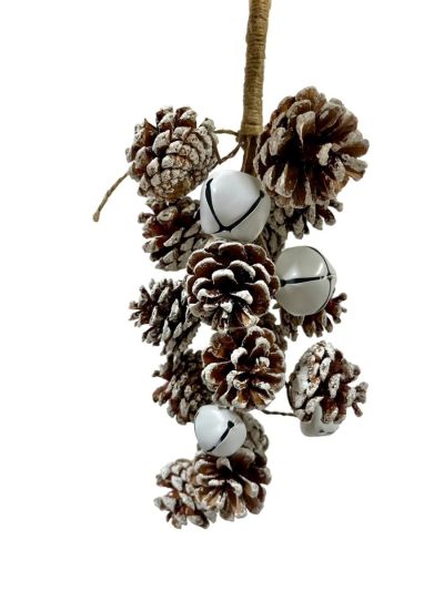 Bell and Pinecone Cluster Ornament - Set of 2