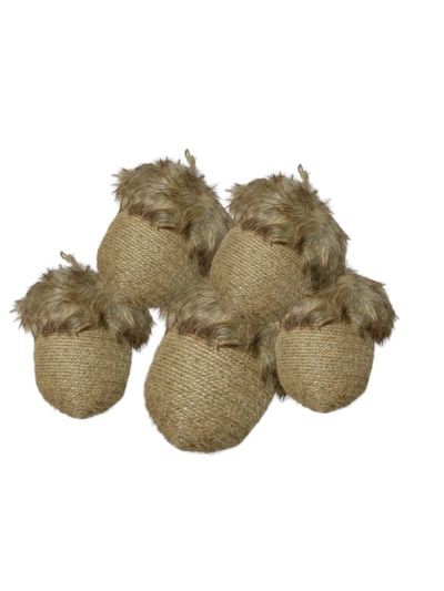 Textured Acorn Ornaments - Set of 5