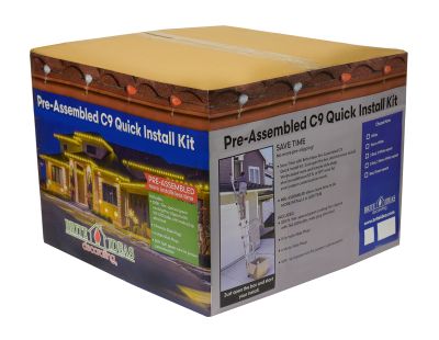 Pre-Assembled C9 Quick Install Kit with Red and White C9 Bulbs (Alternating every 2 Bulbs)