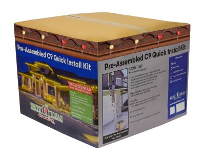 Pre-Assembled C9 Quick Install Kit with Red and Warm White C9 Bulbs (Alternating every 2 Bulbs)
