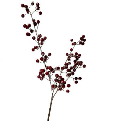 Bundle of 6: Burgundy Red Frosted Berries