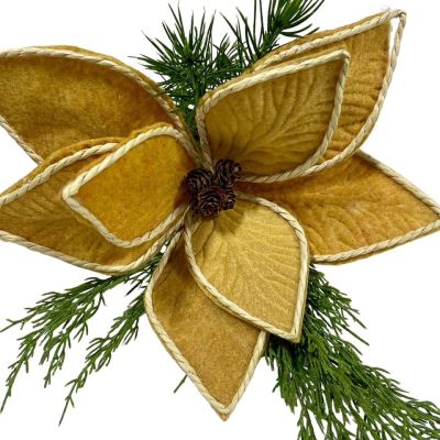 Bundle of 6: Mustard Gold Poinsettia