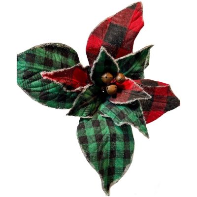 Bundle of 4: Buffalo Red/Green Plaid Magnolia w/Bells
