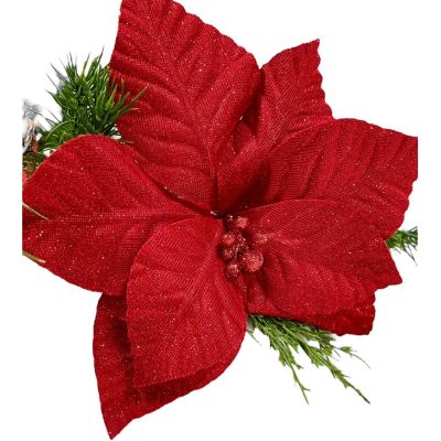 Bundle of 6: Red Sparkle Poinsettia