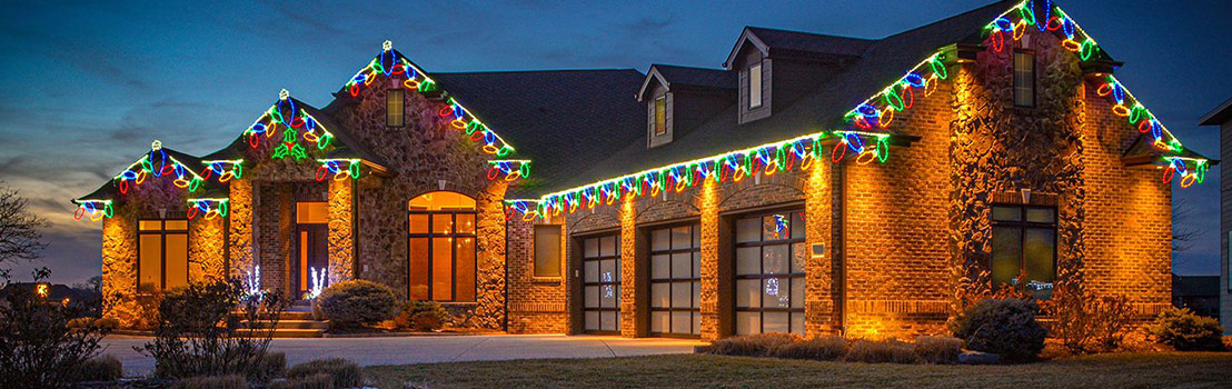 Christmas Lights on Exterior of House in Bellevue