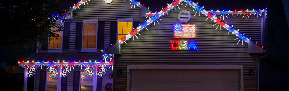 4th of July Outdoor Lights in Omaha, Papillion, Nebraska, Des Moines, Sioux City, Iowa